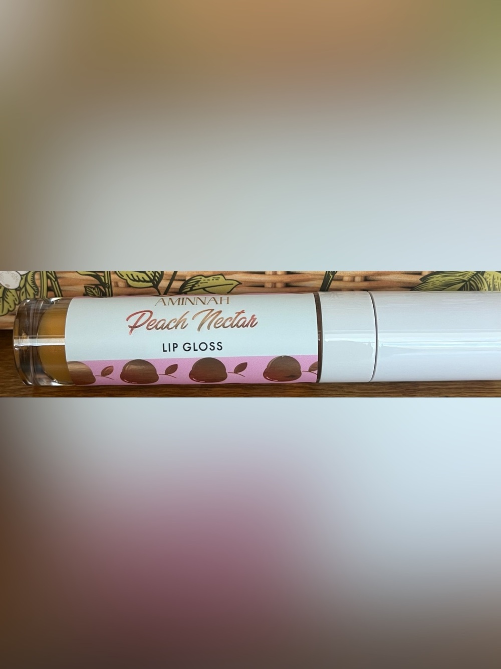 Aminnah Peach Nectar Lip Gloss — Full Size New in Packaging